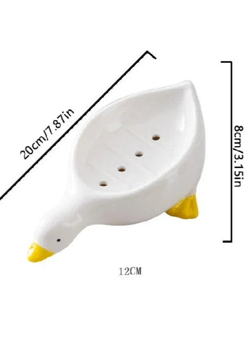 Adorable Duck-Shaped Soap Dish - Self-Draining (Pack of 2)