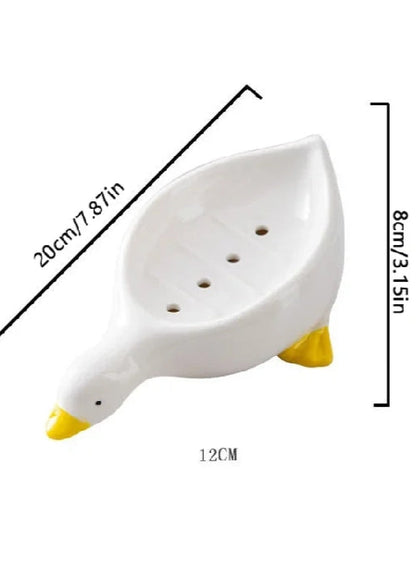 Adorable Duck-Shaped Soap Dish - Self-Draining (Pack of 2)