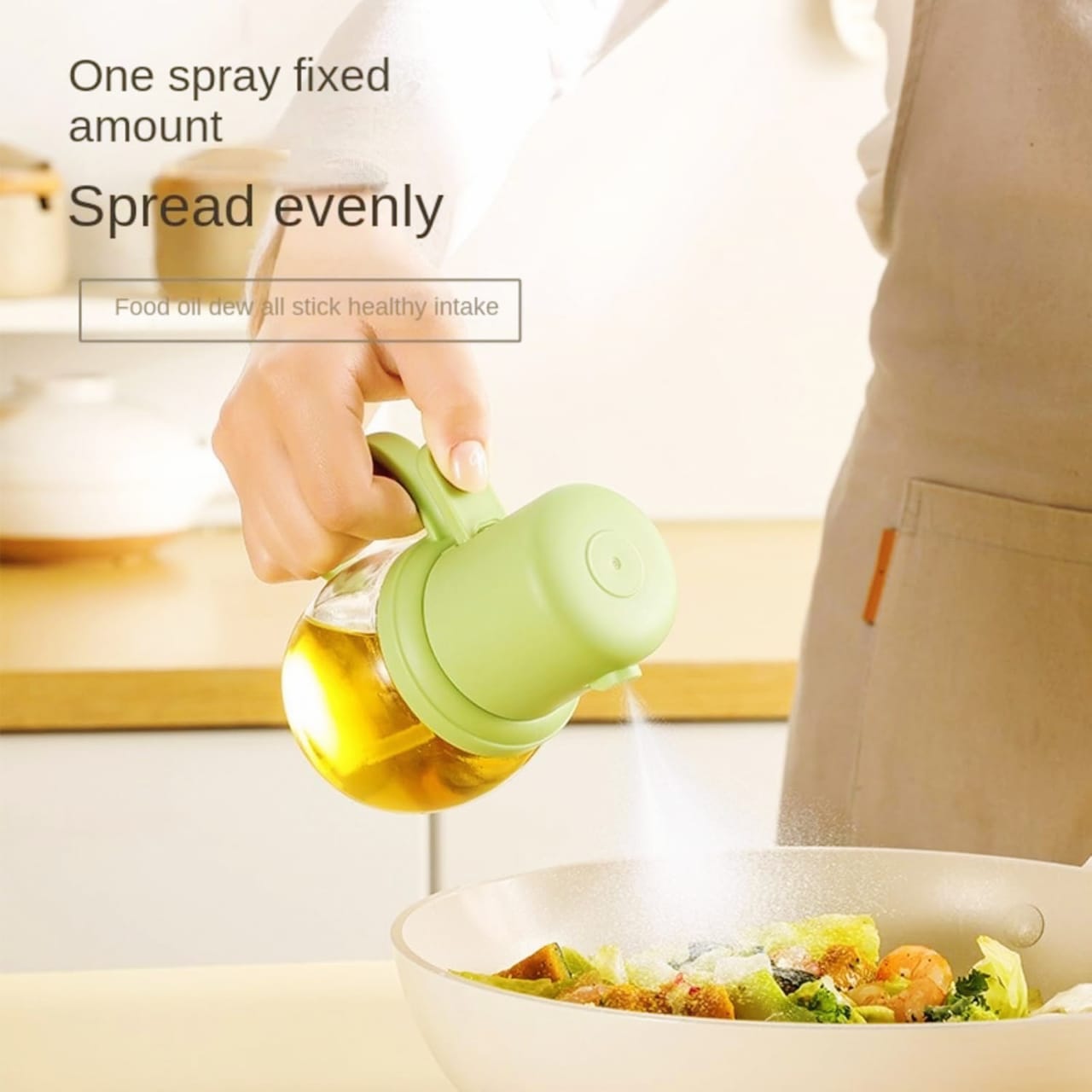 Oil Spray Bottle, Leakproof Oil Can, Durable Transparent Glass Oil Dispenser, 200ml