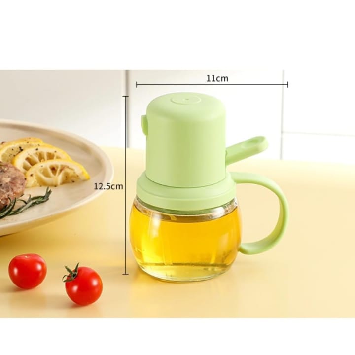 Oil Spray Bottle, Leakproof Oil Can, Durable Transparent Glass Oil Dispenser, 200ml