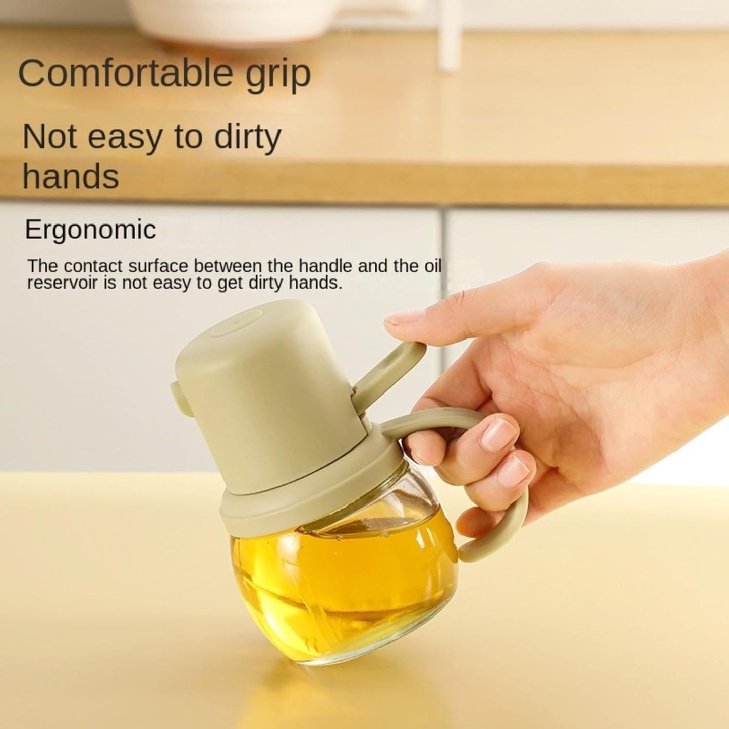 Oil Spray Bottle, Leakproof Oil Can, Durable Transparent Glass Oil Dispenser, 200ml