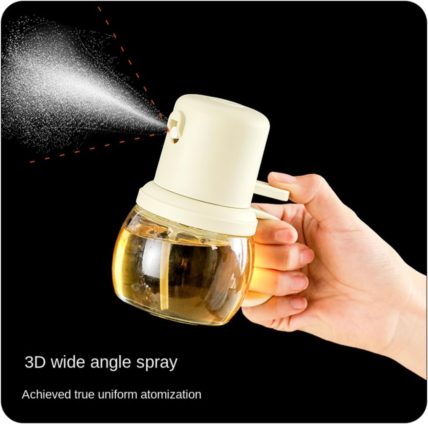 Oil Spray Bottle, Leakproof Oil Can, Durable Transparent Glass Oil Dispenser, 200ml