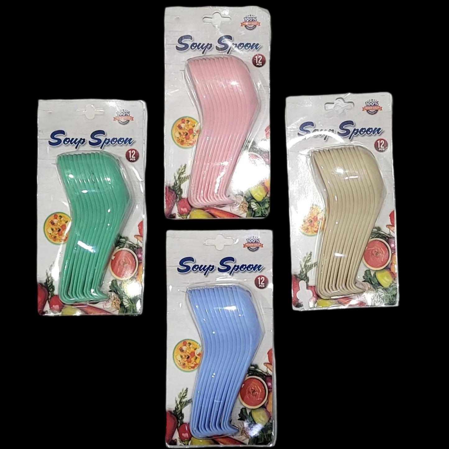 Plastic Soup Spoon Set (Pack of 12 pcs)
