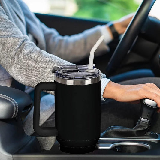 Mug Tumbler With Handle/Coffee Insulation Cup for Car/ Stainless Steel Travel Coffee Mug Large Capacity BPA Free Thermal