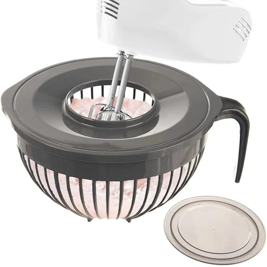 Hanso Mixing Bowl With Lid - Multi-Purpose Mixer Bowl (3.0 Lt.) - Mixing Bowl for Hand Mixers (RED)