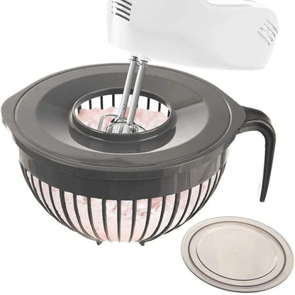 Hanso Mixing Bowl With Lid - Multi-Purpose Mixer Bowl (3.0 Lt.) - Mixing Bowl for Hand Mixers (RED)