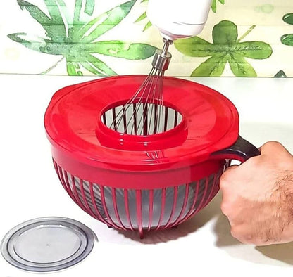 Hanso Mixing Bowl With Lid - Multi-Purpose Mixer Bowl (3.0 Lt.) - Mixing Bowl for Hand Mixers (RED)