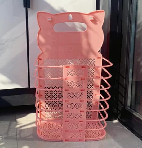 Mini Foldable Bathroom Laundry Basket Wall-mounted Dirty Clothes Storage Basket