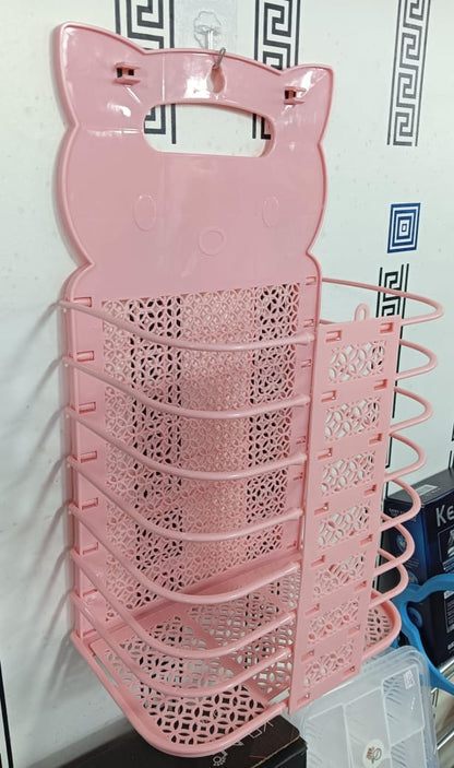 Mini Foldable Bathroom Laundry Basket Wall-mounted Dirty Clothes Storage Basket