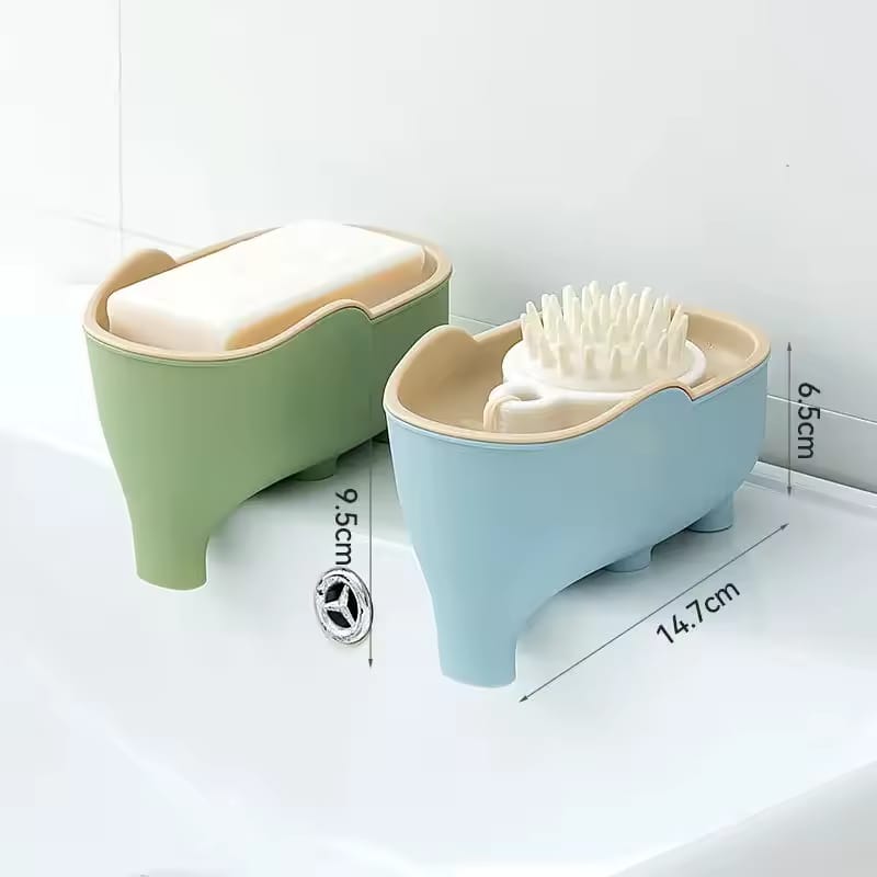 Double Layer Creative Cute Elephant Shape Soap Holder-Pack of 2