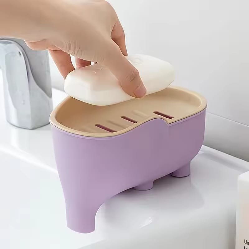 Double Layer Creative Cute Elephant Shape Soap Holder-Pack of 2