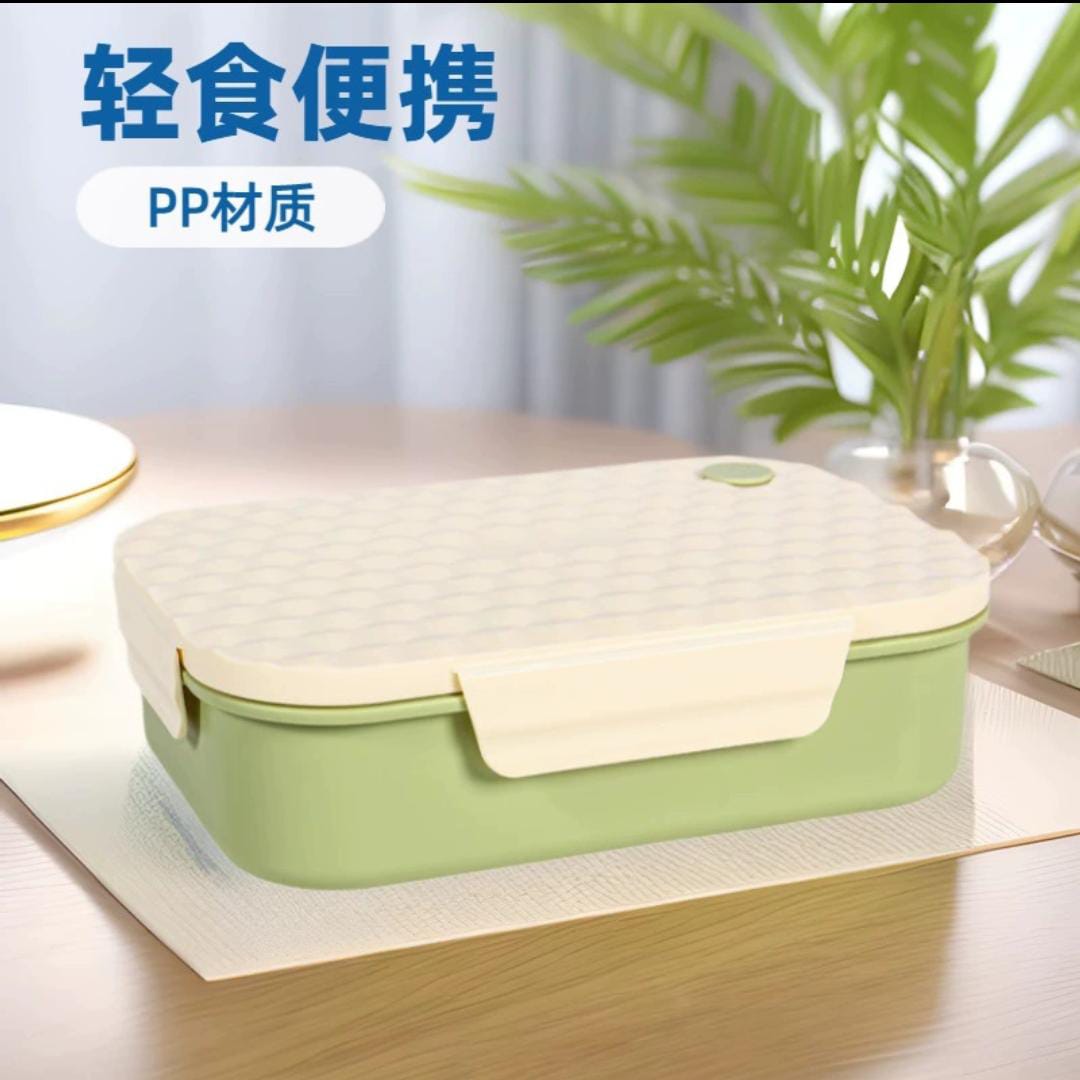 High Quality 2 Compartment Lunch Box with Spoon & Fork 1100ml