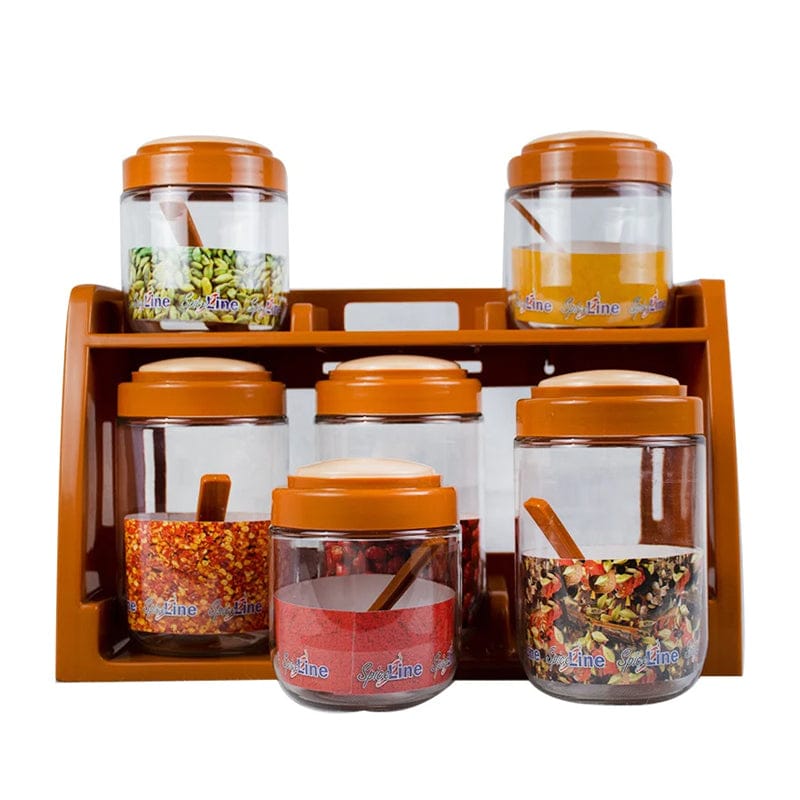 Spice Rack with 6 Airtight Jars - Organize Your Kitchen in Style