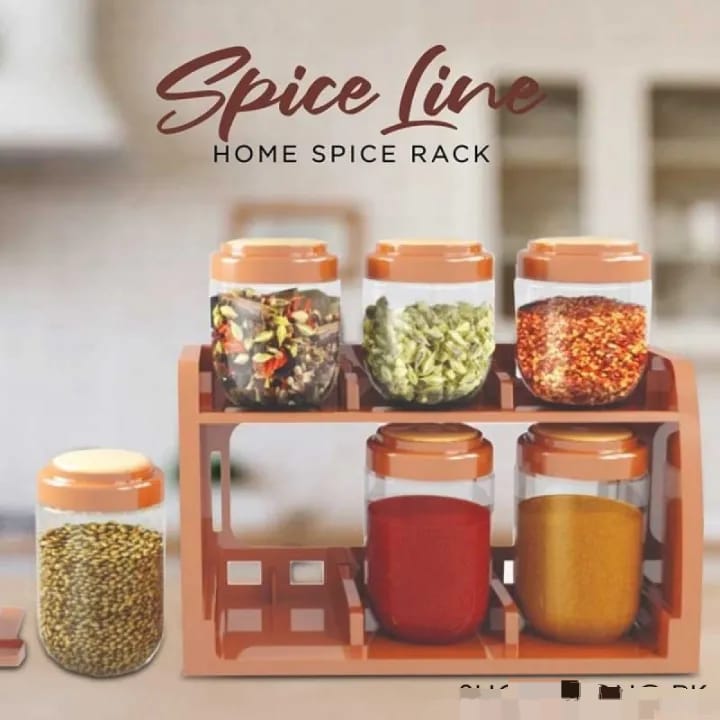 Spice Rack with 6 Airtight Jars - Organize Your Kitchen in Style
