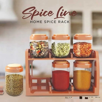 Spice Rack with 6 Airtight Jars - Organize Your Kitchen in Style