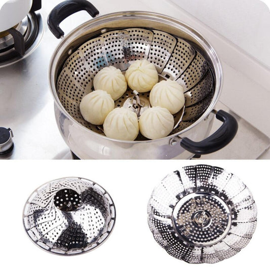 Foldable Stainless Steel Strainer and Steamer Basket