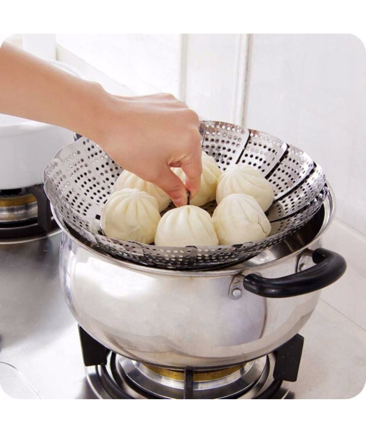 Foldable Stainless Steel Strainer and Steamer Basket