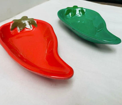 Chili Platters - Melamine (Pack of 2) | Perfect for Ketchup & Chutneys – Special for Ramzan Mubarak