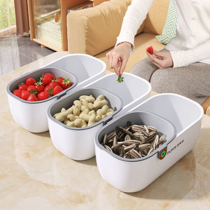 Double-Layer Snack Bowl – with Sliding Strainer - Perfect for Mess-Free Snacking!