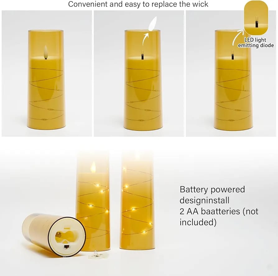 Flameless LED Candles with Small Led,Ambiance and Home Decoration