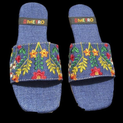 Stylish Women's Casual Flats Slippers Style 18 - Denim Blue