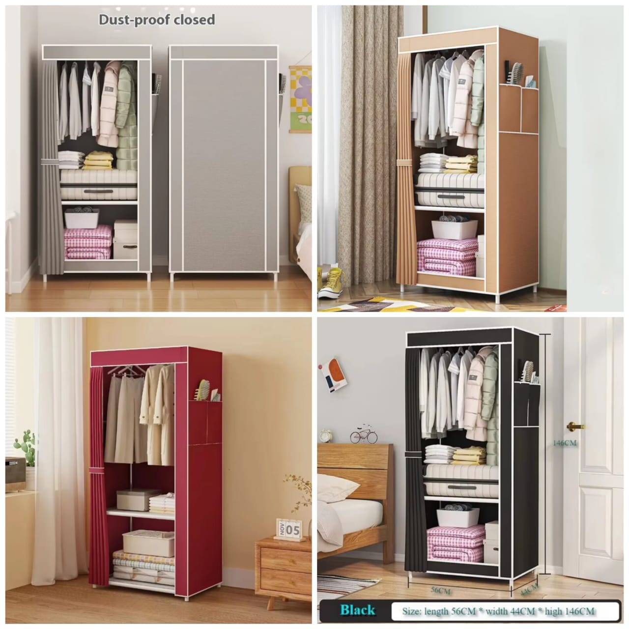 Multifunctional Dustproof Cloth Wardrobe – Durable, Dust-proof & Multi Layer Storage