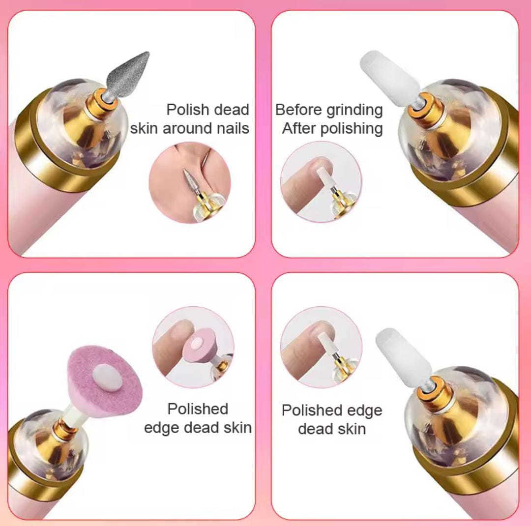5 in 1 Electric Nail Polish Drill Machine With Light Portable Mini Electric Manicure Art Pen Tools For Gel Remover