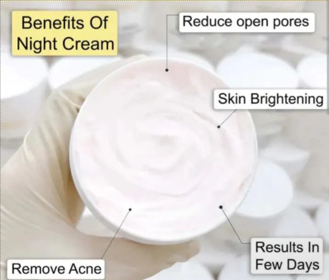 Night Cream for Bright, White, Clear Skin - For All Skin Types - The Health Healer