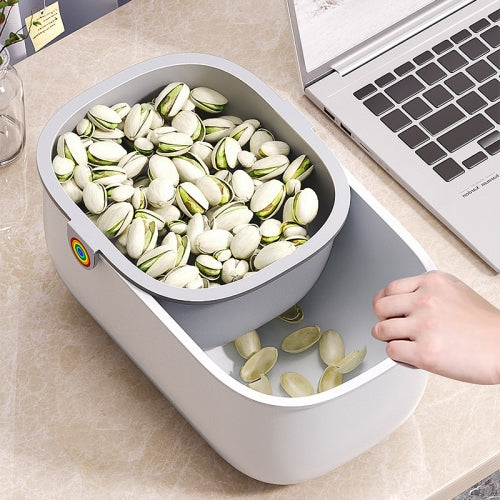Double-Layer Snack Bowl – with Sliding Strainer - Perfect for Mess-Free Snacking!