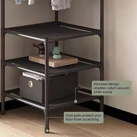 Premium Corner Wardrobe Rack/Wall Corner Rack-Space-Saving Organizer with 3 Shelves
