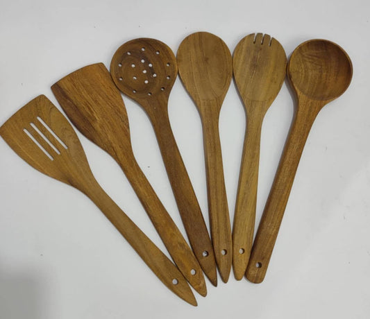 6 pcs Wooden Spatula Wooden Spoon Set