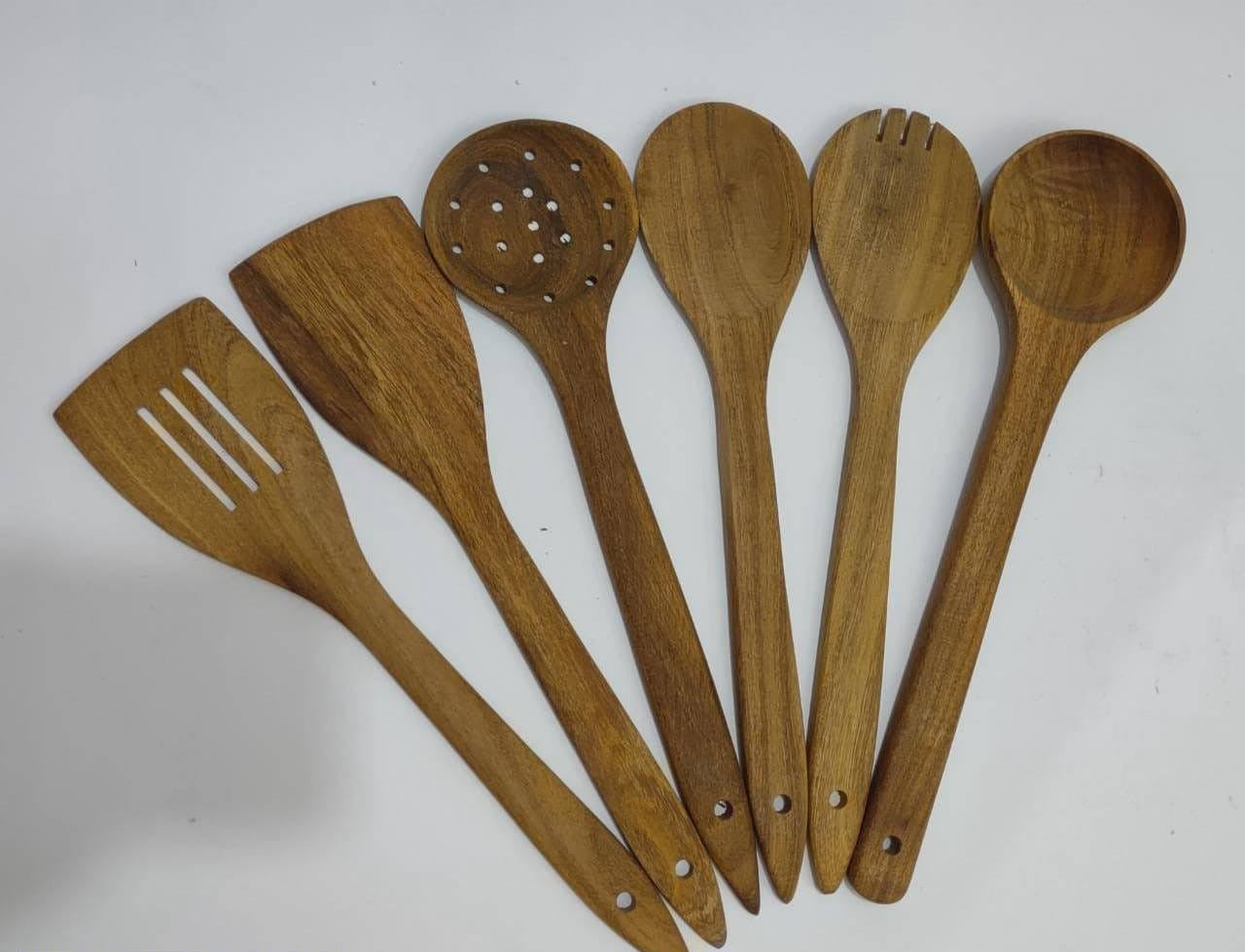 6 pcs Wooden Spatula Wooden Spoon Set