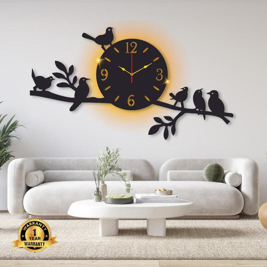 Sparrow Design Laminated Wall Clock with Backlight