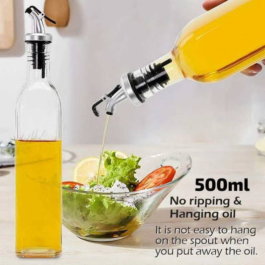 500ML Large Oil Bottle Glass Material with Safety Lock Cap