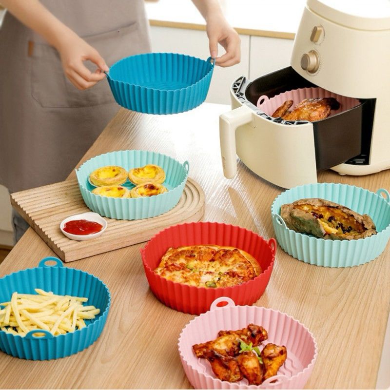 Air Fryer Plates/liners with handle, Reusable Silicone Air Fryer Liner