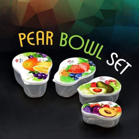 Storage Food Container Set (4 Pcs with Different Sizes in Pear Shape)