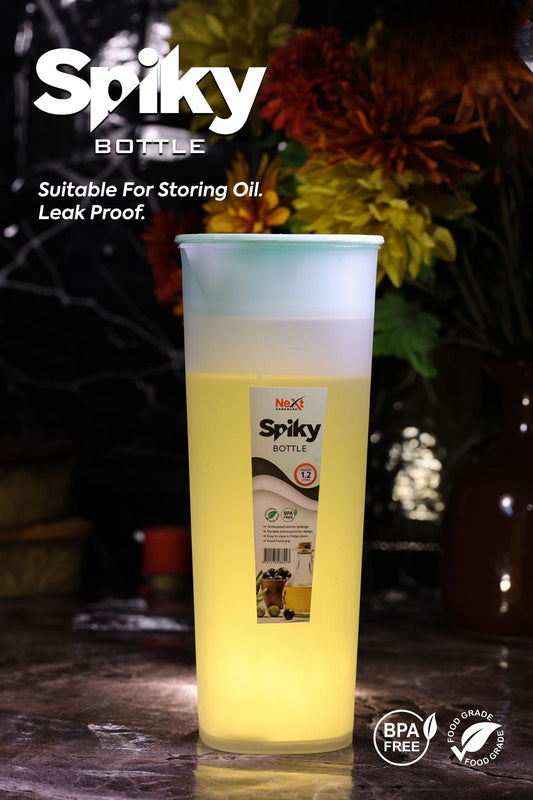 Spiky Bottle - 1.2L Leak-Proof, BPA-Free Oil Storage Solution