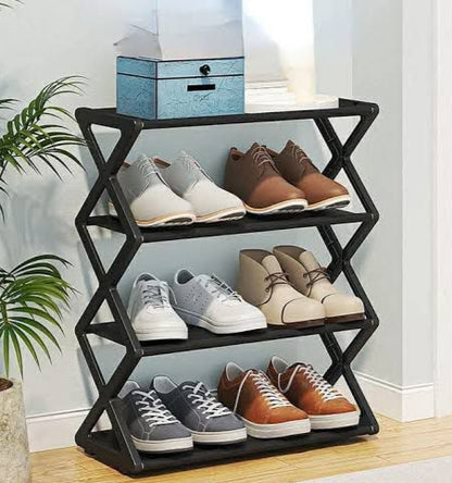 Shoe Rack - X-shaped - 4 Tier, Shoes Organizer