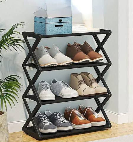 Shoe Rack - X-shaped - 4 Tier, Shoes Organizer