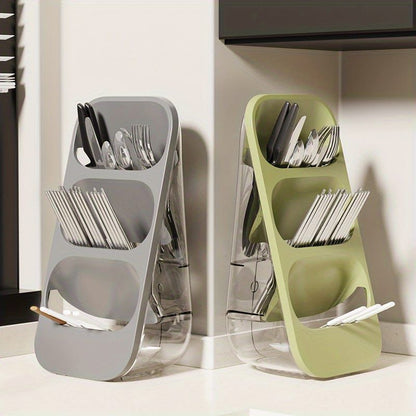 3-Layer Cutlery & Kitchen Tools Storage Rack – Vertical Knife, Spoon & Fork Organizer