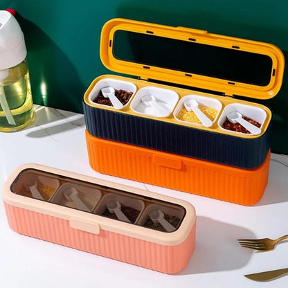 Spice Seasoning Box Condiments Container 4 Grids