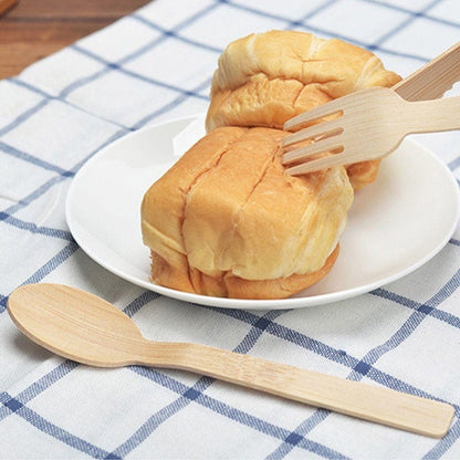 Pack Of 2 - 4Pc Each Disposable Bamboo Knife, Fork and Spoon Set 