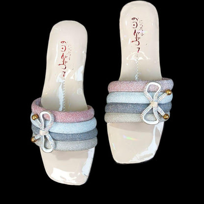 Women's Glitter PVC Flats Slippers Style17