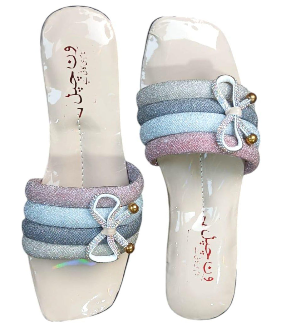 Women's Glitter PVC Flats Slippers Style17