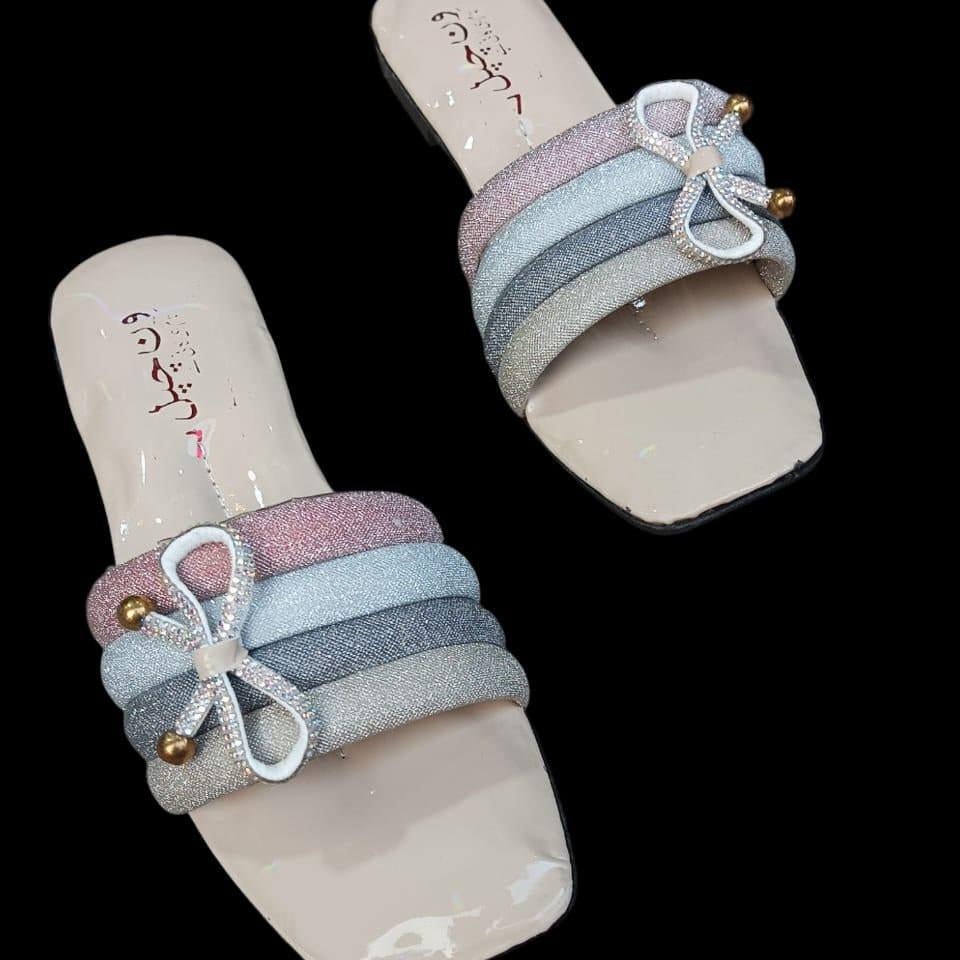 Women's Glitter PVC Flats Slippers Style17