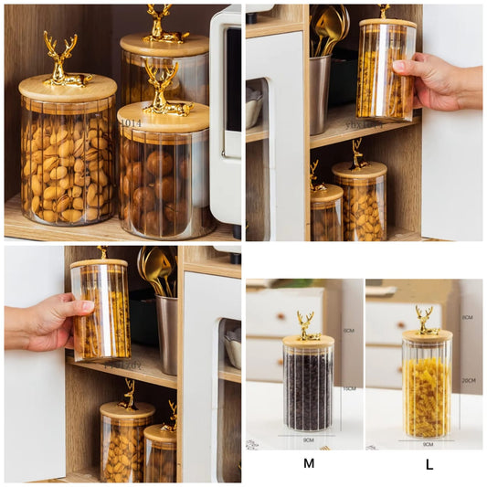 Deer Air Tight Glass Jar