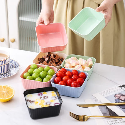 Pack Of 4 Plastic Food Containers With Lids