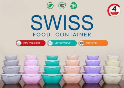 Pack Of 4 Plastic Food Containers With Lids