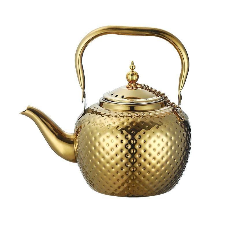 1 Pc Stainless Steel Tea Kettle With Dotted Design