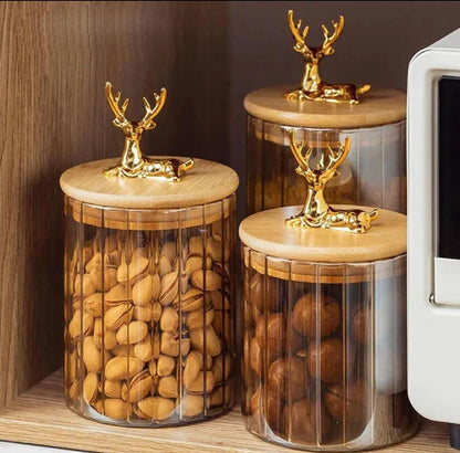Deer Air Tight Glass Jar
